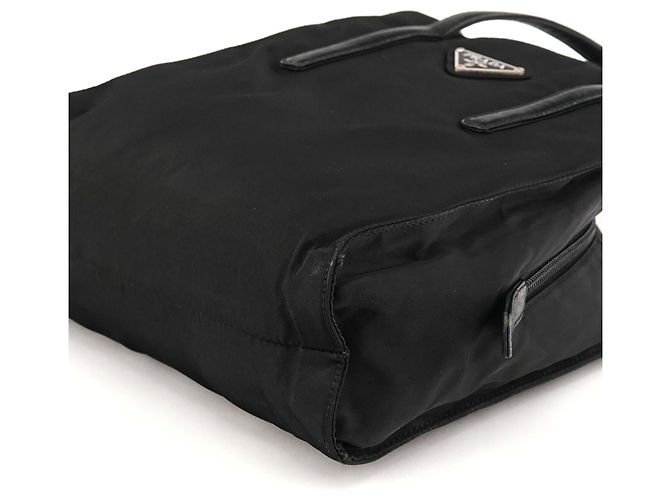 Prada Borsa Tote 1995 in nylon Tessuto Nappa nera - vista 10