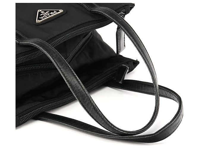 Prada Borsa Tote 1995 in nylon Tessuto Nappa nera - vista 11