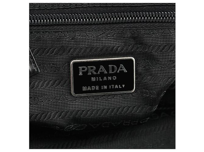 Prada Borsa Tote 1995 in nylon Tessuto Nappa nera - vista 13