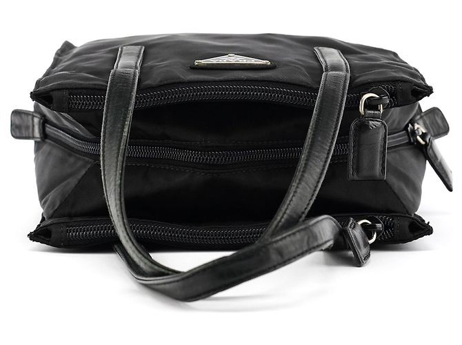 Prada Borsa Tote 1995 in nylon Tessuto Nappa nera - vista 4