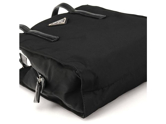 Prada Borsa Tote 1995 in nylon Tessuto Nappa nera - vista 9