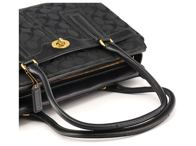 Coach 11063 Borsa Tote Turnlock in tela Signature nera - vista 10