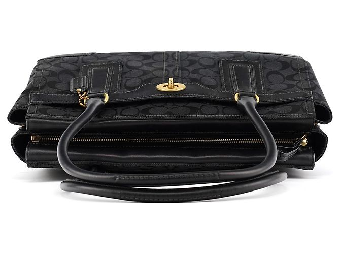 Coach 11063 Borsa Tote Turnlock in tela Signature nera - vista 4