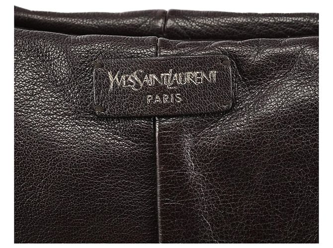 Yves Saint Laurent Borsa a tracolla Hobo Mombasa in pelle marrone scuro - vista 6