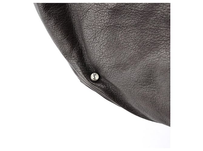 Yves Saint Laurent Borsa a tracolla Hobo Mombasa in pelle marrone scuro - vista 8
