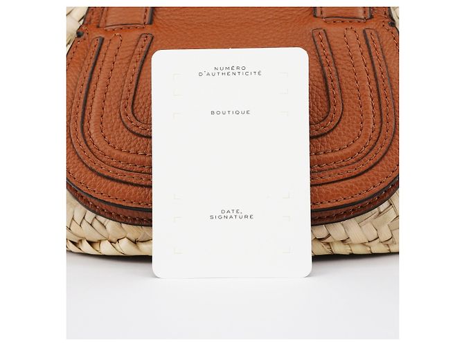 Chloé Borsa Cesto Marcie in Raffia Intrecciata Beige - vista 13