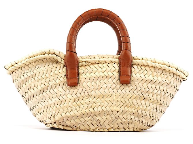 Chloé Borsa Cesto Marcie in Raffia Intrecciata Beige - vista 3