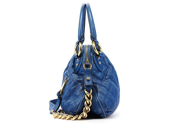 Marc Jacobs Borsa 2-Way Stam in pelle trapuntata blu - vista 2