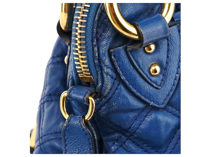 Marc Jacobs Borsa 2-Way Stam in pelle trapuntata blu - vista 7