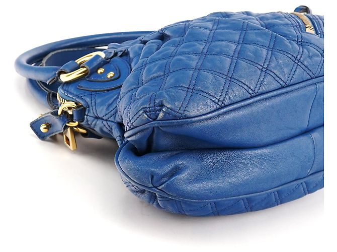 Marc Jacobs Borsa 2-Way Stam in pelle trapuntata blu - vista 8