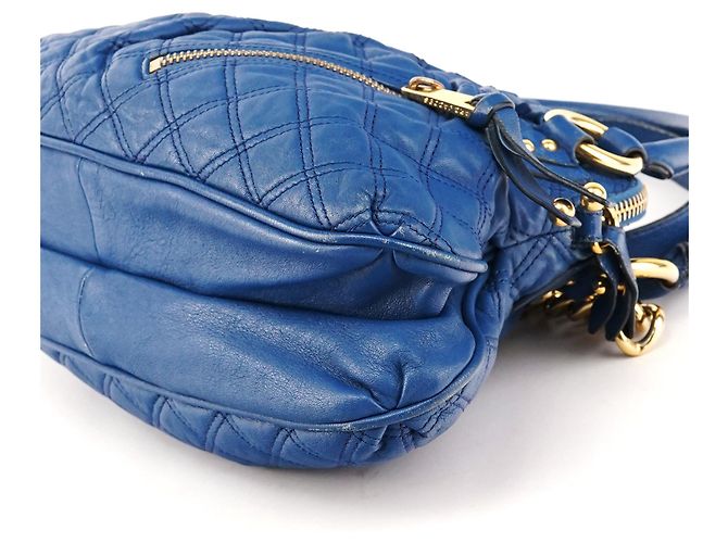 Marc Jacobs Borsa 2-Way Stam in pelle trapuntata blu - vista 9