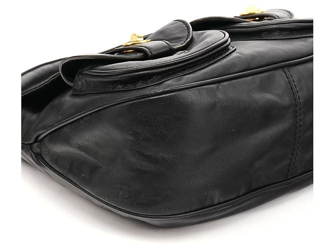 Marc by Marc Jacobs Borsa 2-Way in pelle nera con tasca e chiusura a rotazione - vista 7