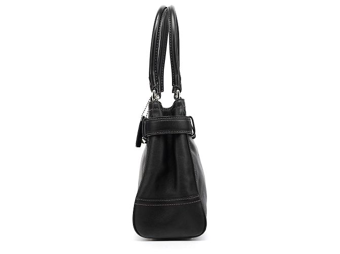 Coach Borsa Tote Hamptons in pelle liscia nera F11199 - vista 2