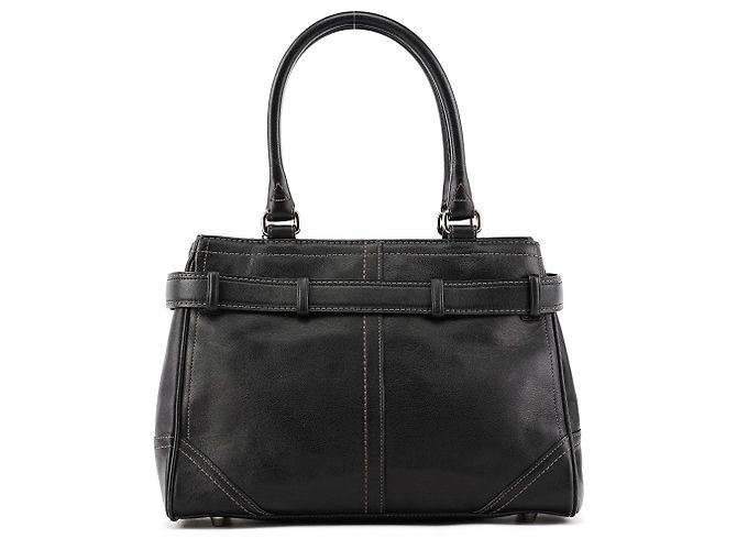 Coach Borsa Tote Hamptons in pelle liscia nera F11199 - vista 3