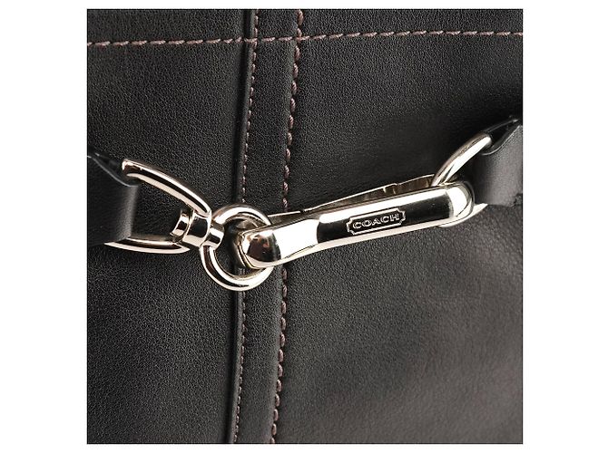 Coach Borsa Tote Hamptons in pelle liscia nera F11199 - vista 5