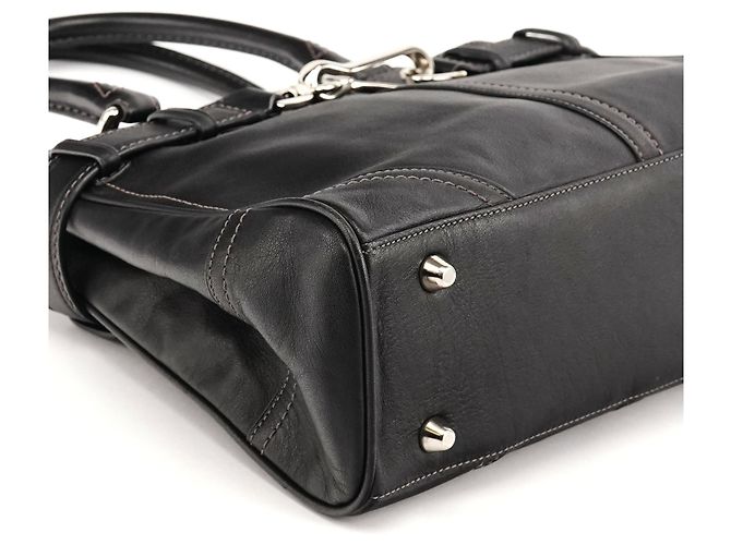 Coach Borsa Tote Hamptons in pelle liscia nera F11199 - vista 7