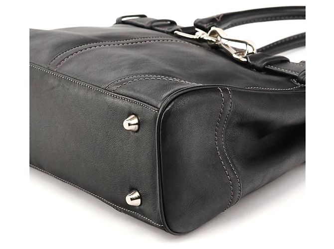 Coach Borsa Tote Hamptons in pelle liscia nera F11199 - vista 8
