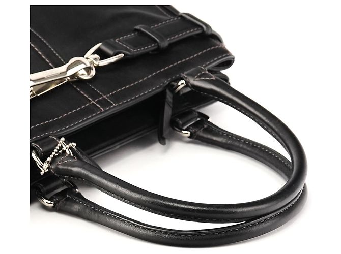 Coach Borsa Tote Hamptons in pelle liscia nera F11199 - vista 9