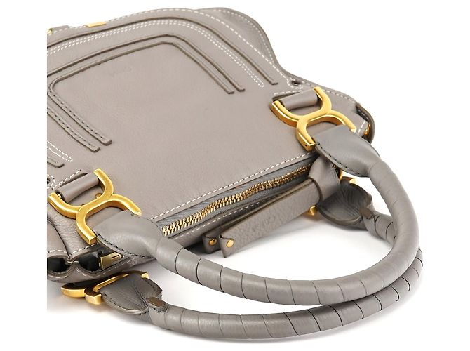 Chloé Borsa a tracolla 2-way Marcie in pelle grigia - vista 10