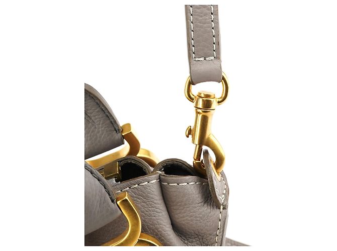 Chloé Borsa a tracolla 2-way Marcie in pelle grigia - vista 11