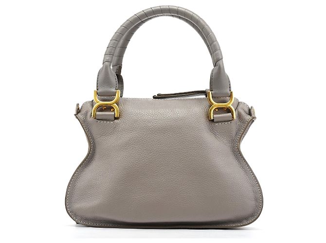 Chloé Borsa a tracolla 2-way Marcie in pelle grigia - vista 3
