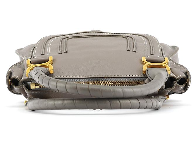 Chloé Borsa a tracolla 2-way Marcie in pelle grigia - vista 4