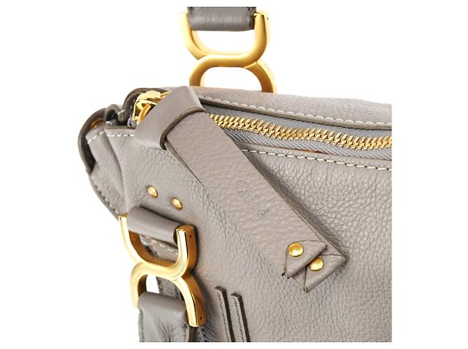 Chloé Borsa a tracolla 2-way Marcie in pelle grigia - vista 7