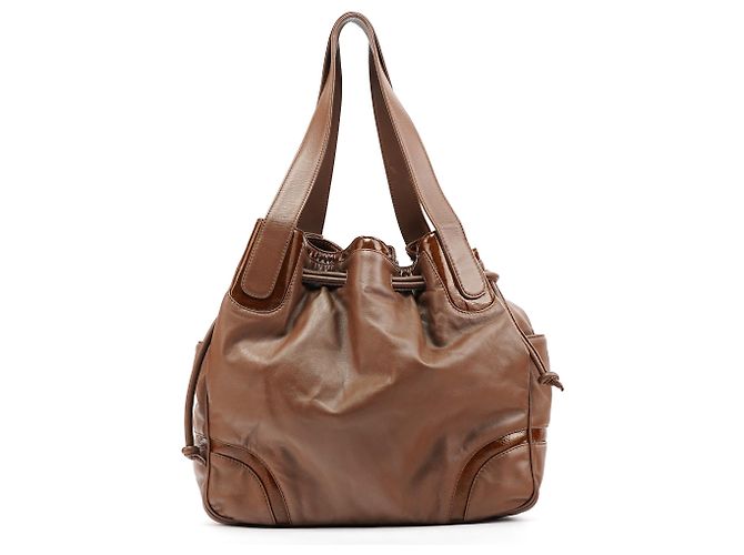 Loewe Borsa a tracolla Anagram in pelle nappa marrone chiaro - vista 3