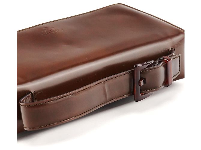 Prada Borsa a mano in pelle spazzolato marrone - vista 10