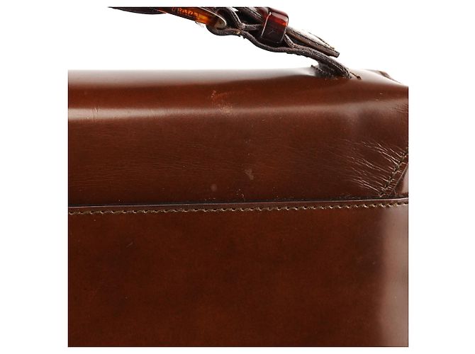Prada Borsa a mano in pelle spazzolato marrone - vista 11