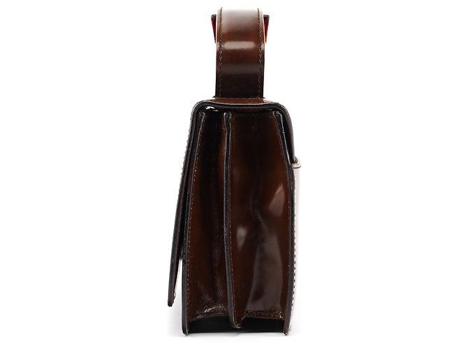 Prada Borsa a mano in pelle spazzolato marrone - vista 2