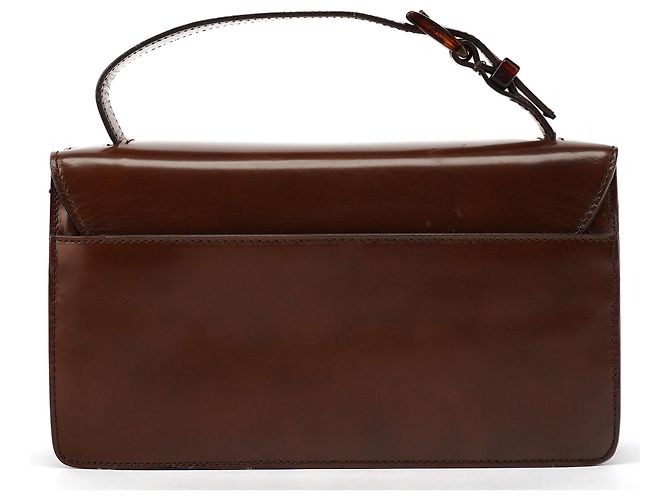 Prada Borsa a mano in pelle spazzolato marrone - vista 3