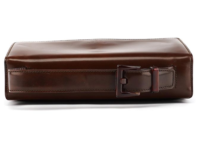 Prada Borsa a mano in pelle spazzolato marrone - vista 4