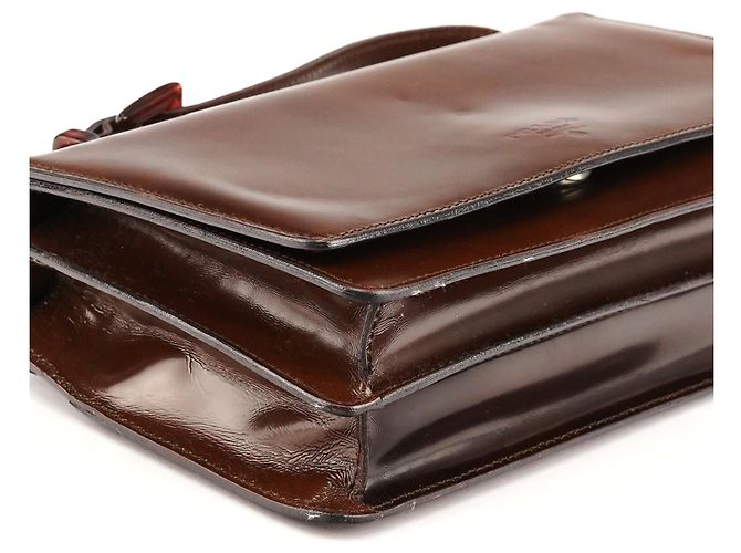 Prada Borsa a mano in pelle spazzolato marrone - vista 8
