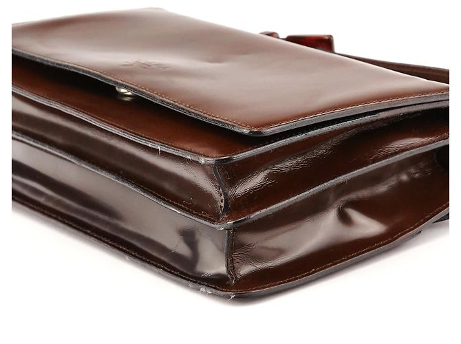 Prada Borsa a mano in pelle spazzolato marrone - vista 9