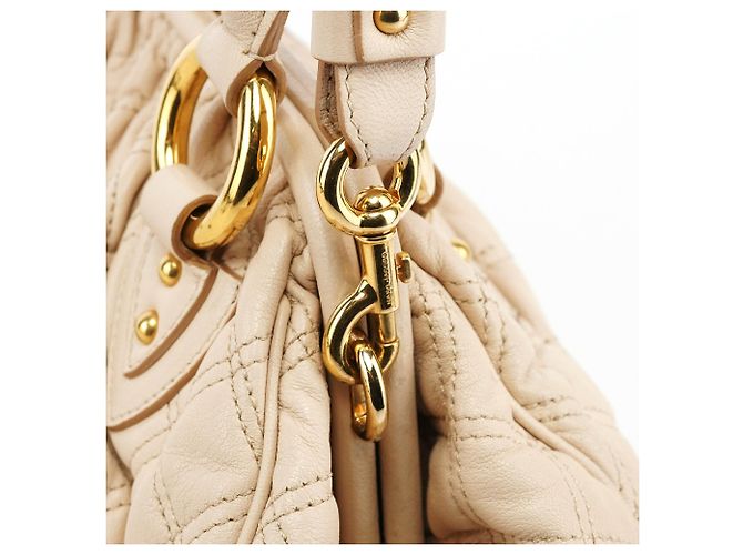 Marc Jacobs Mini mala 2-way Stam em pele acolchoada marfim - vista 11