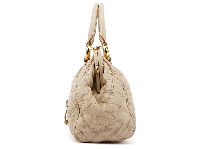 Marc Jacobs Mini mala 2-way Stam em pele acolchoada marfim - vista 2