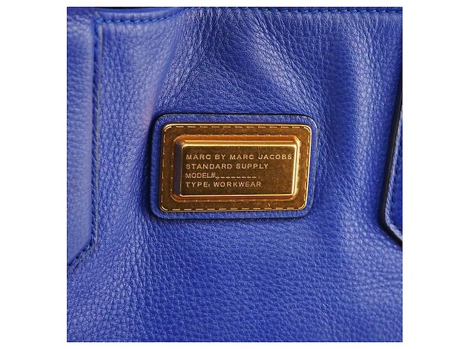 Marc by Marc Jacobs Borsa Tote 2-Way in pelle blu cobalto - vista 6