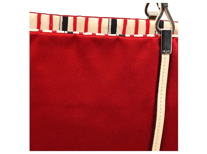 Prada Borsa Tote in raso Raso rossa - vista 10
