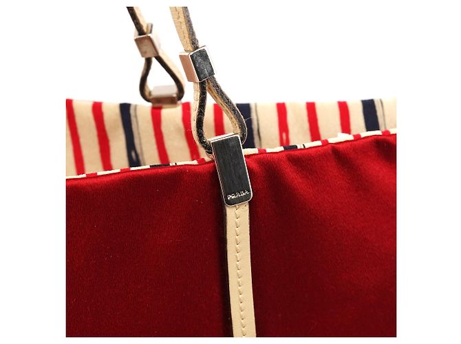 Prada Borsa Tote in raso Raso rossa - vista 5