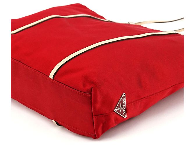 Prada Borsa Tote in raso Raso rossa - vista 7