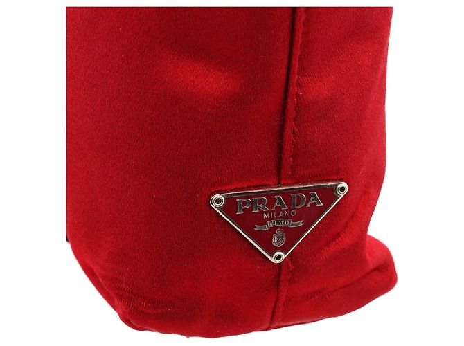 Prada Borsa Tote in raso Raso rossa - vista 9