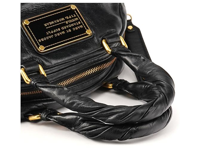 Marc by Marc Jacobs Borsa 2-Way Baby Aidan Twisted Q in pelle nera - vista 9