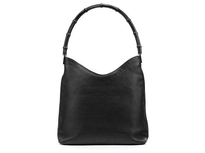 Gucci 001 3244 Borsa a tracolla in pelle nera Bamboo - vista 3