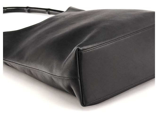 Gucci 001 3244 Borsa a tracolla in pelle nera Bamboo - vista 6