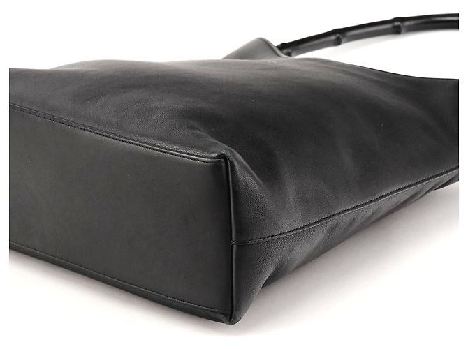 Gucci 001 3244 Borsa a tracolla in pelle nera Bamboo - vista 7