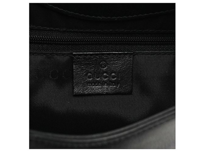 Gucci 001 3244 Borsa a tracolla in pelle nera Bamboo - vista 8