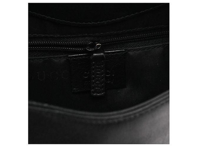 Gucci 001 3244 Borsa a tracolla in pelle nera Bamboo - vista 9