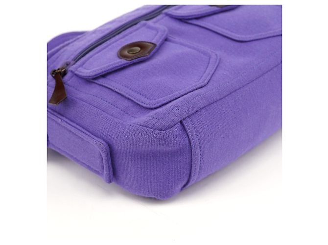 Miu Miu Borsa a tracolla in mesh viola con tasca - vista 10