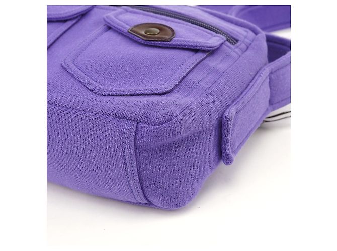 Miu Miu Borsa a tracolla in mesh viola con tasca - vista 11